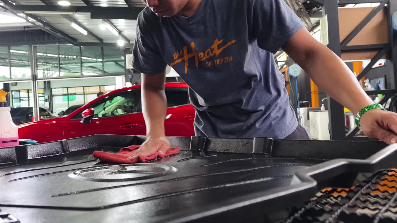 Car Detailing and Cleaning in a Garage