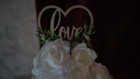love sign wedding cake white frosting stock video footage