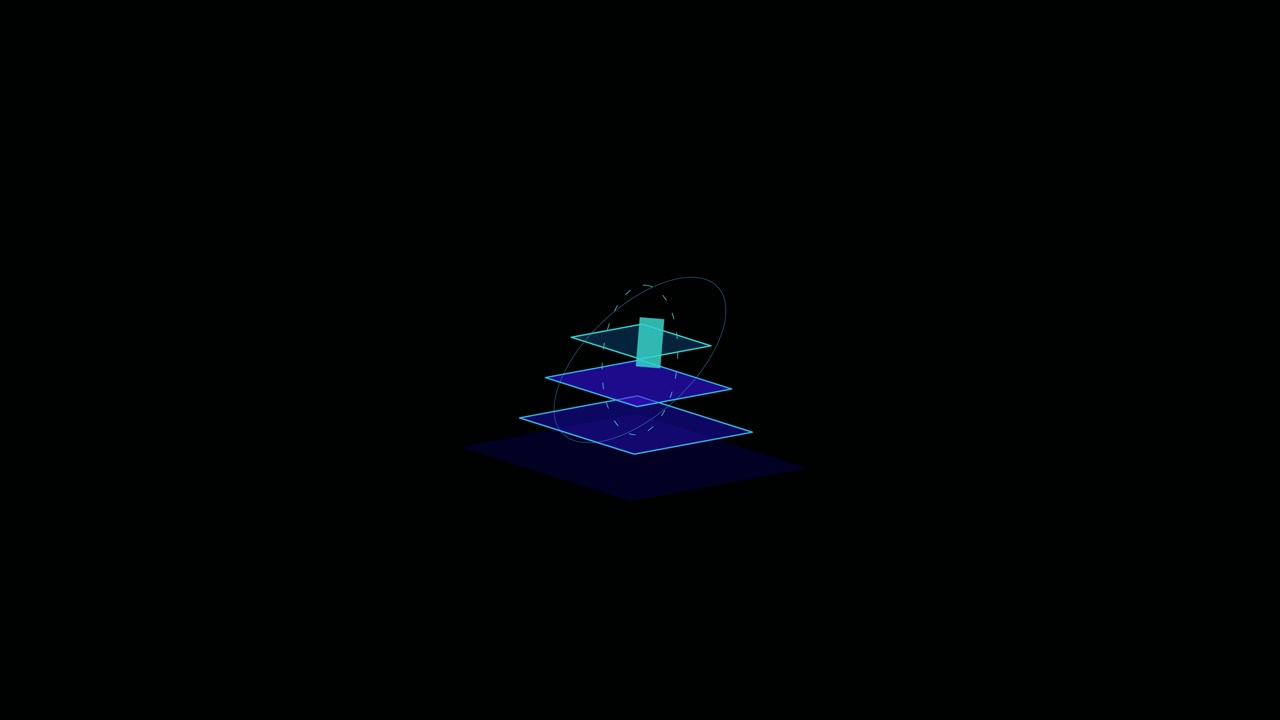 Abstract 3D Geometric Animation with Rotating Layers