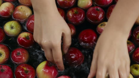 washing apples