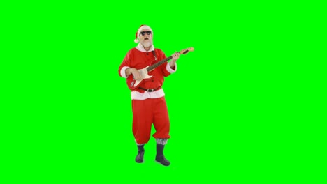 Papá-Noel-Cantando-Una-Canción-Y-Tocando-La-Guitarra.