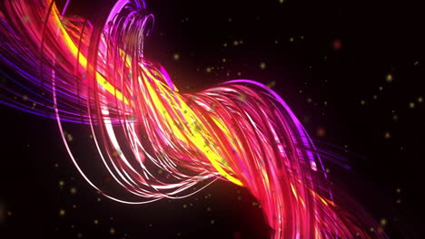 creating dynamic abstract pattern, colorful swirling light trails on dark background