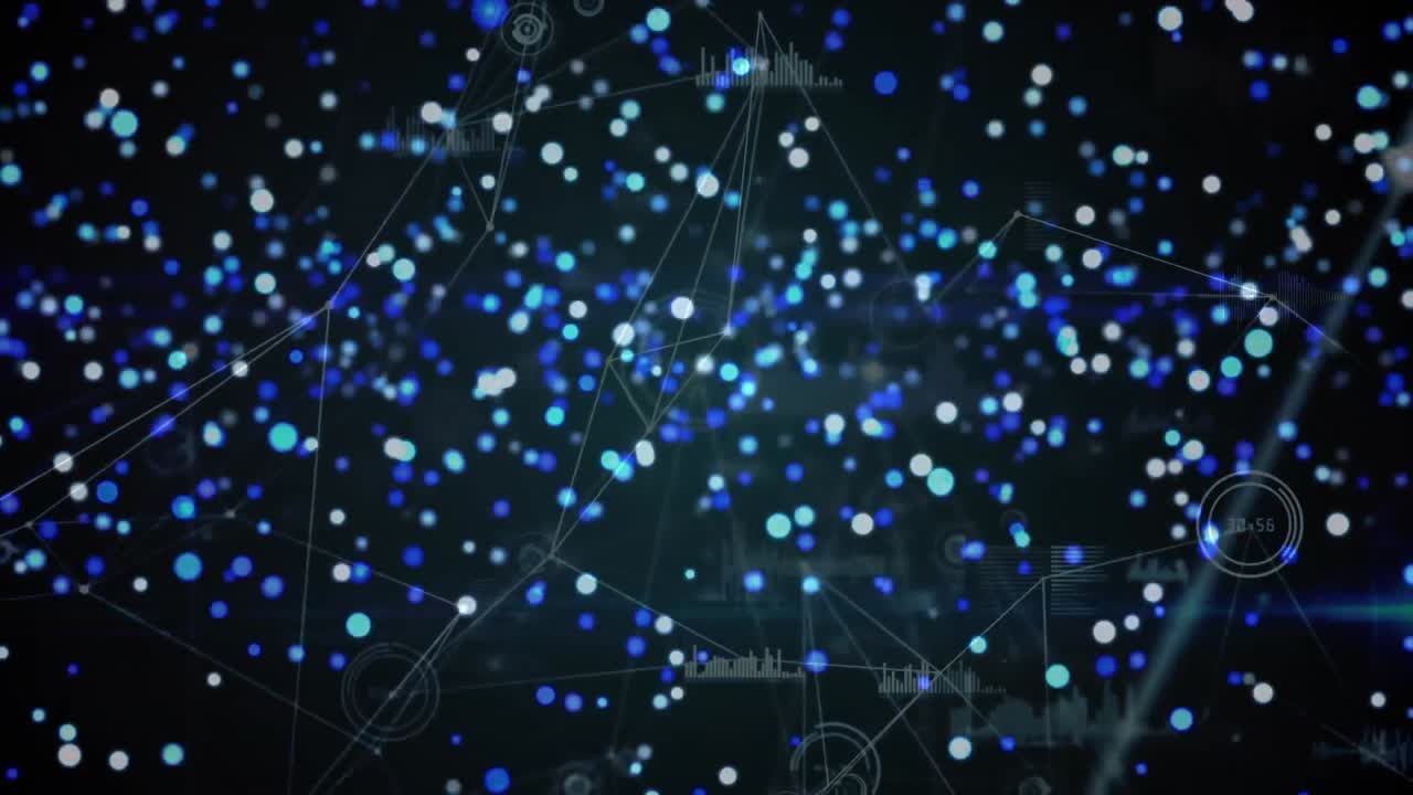 연결 네트워크와 데이터 처리를 통해 반 ⁇ 이는 반점의 애니메이션