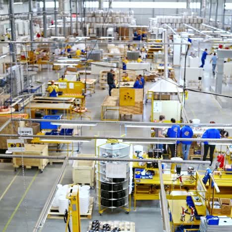 background of workers in factory