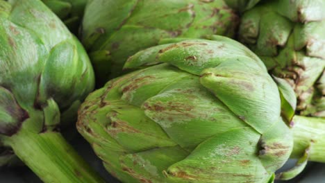 close-up of fresh artichokes