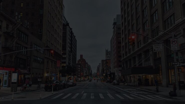 New York City Night Street Scene with Graphic Overlay