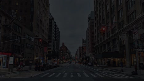 new york city night street scene with graphic overlay