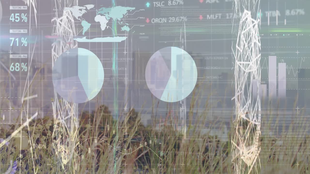 금융 그래프의 애니메이션과 도시 풍경에 대한 데이터 처리