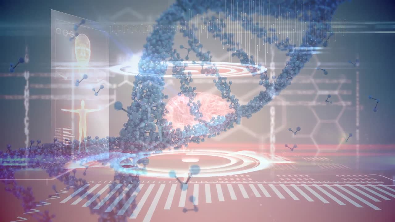 dna 구조 스핀링과 분자 구조와 의료 데이터 처리