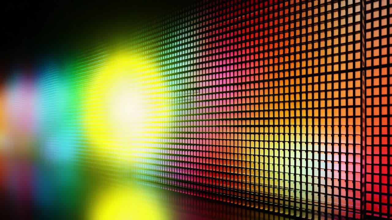 Vibrant Abstract Light Patterns: A Dynamic Display of Colorful Illuminations in a Grid Format Creating an Engaging and Enchanting Visual Experience