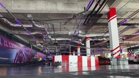 indoor go-karting track in a shopping mall