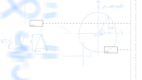 animation of mathematical data processing over white background