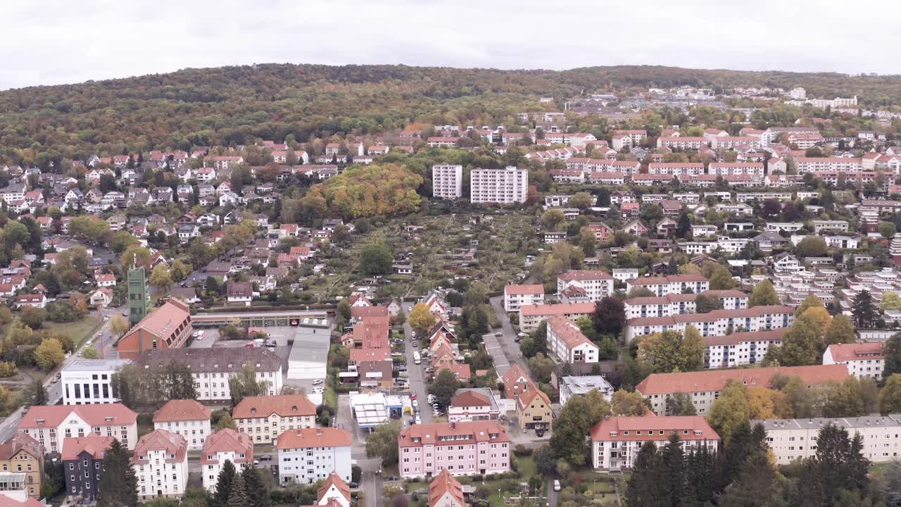 Göttingen Grone captured by a drone aerial shot in late autumn