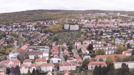 göttingen grone captured by a drone aerial shot in late autumn