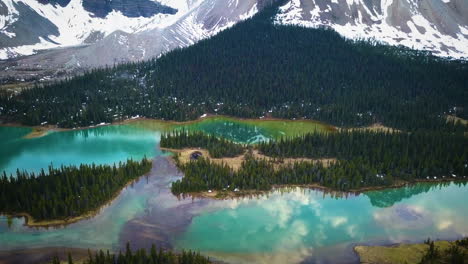 beautiful blue river beds in a mountain range