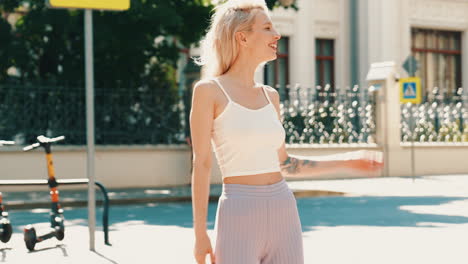 stylish woman outdoors