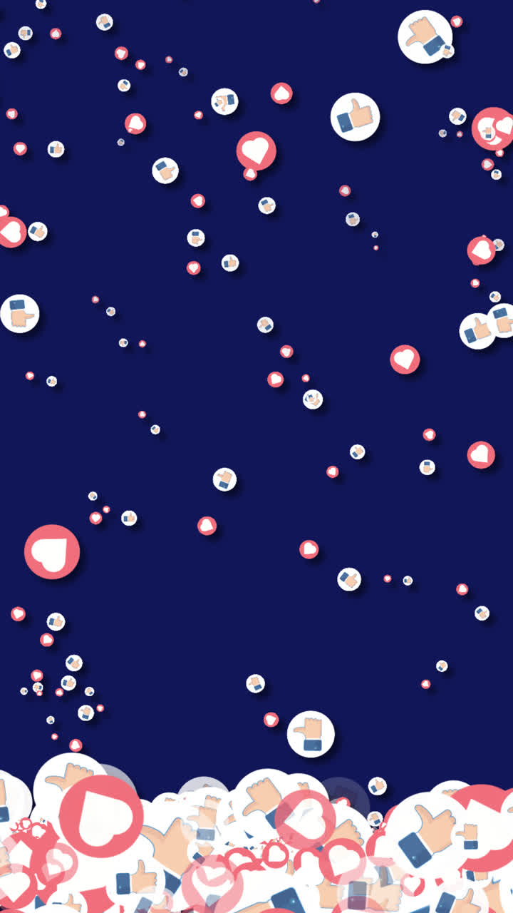 아이콘과 함께 페이스북 배경의 모션 그래픽