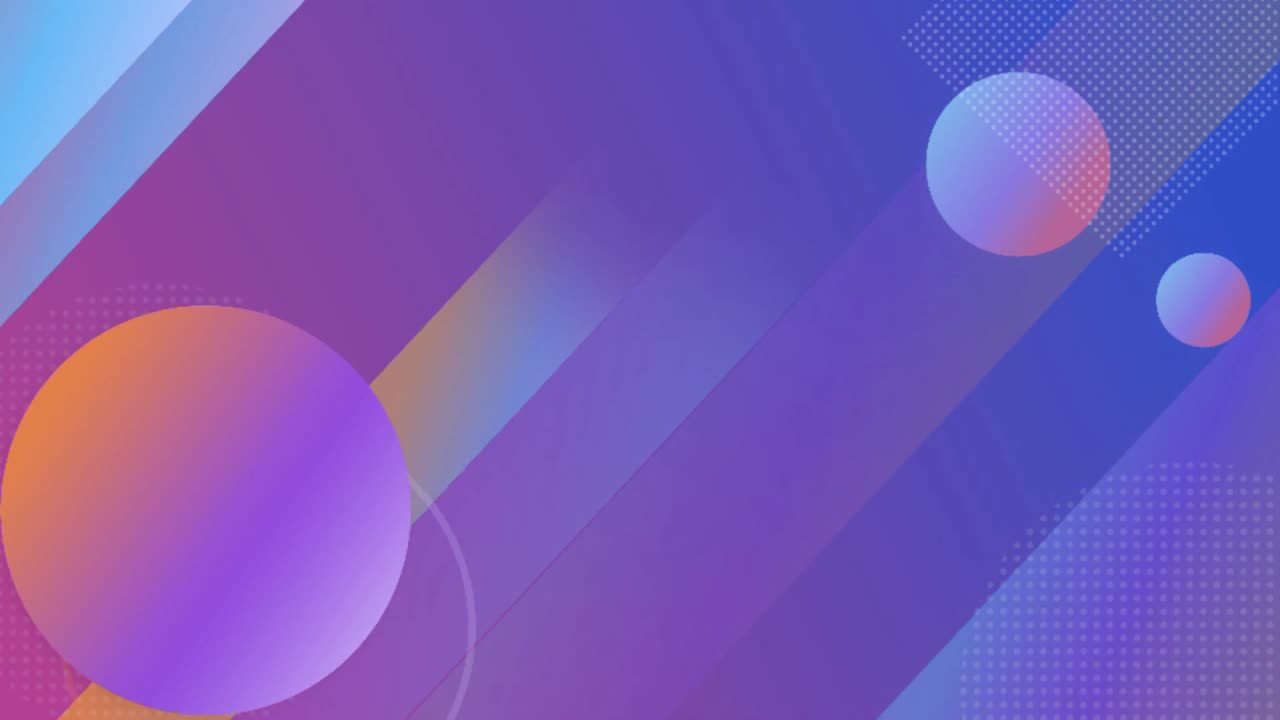 círculos geométricos coloridos en fondo púrpura