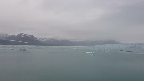 Glacier landscape with mountains and ice