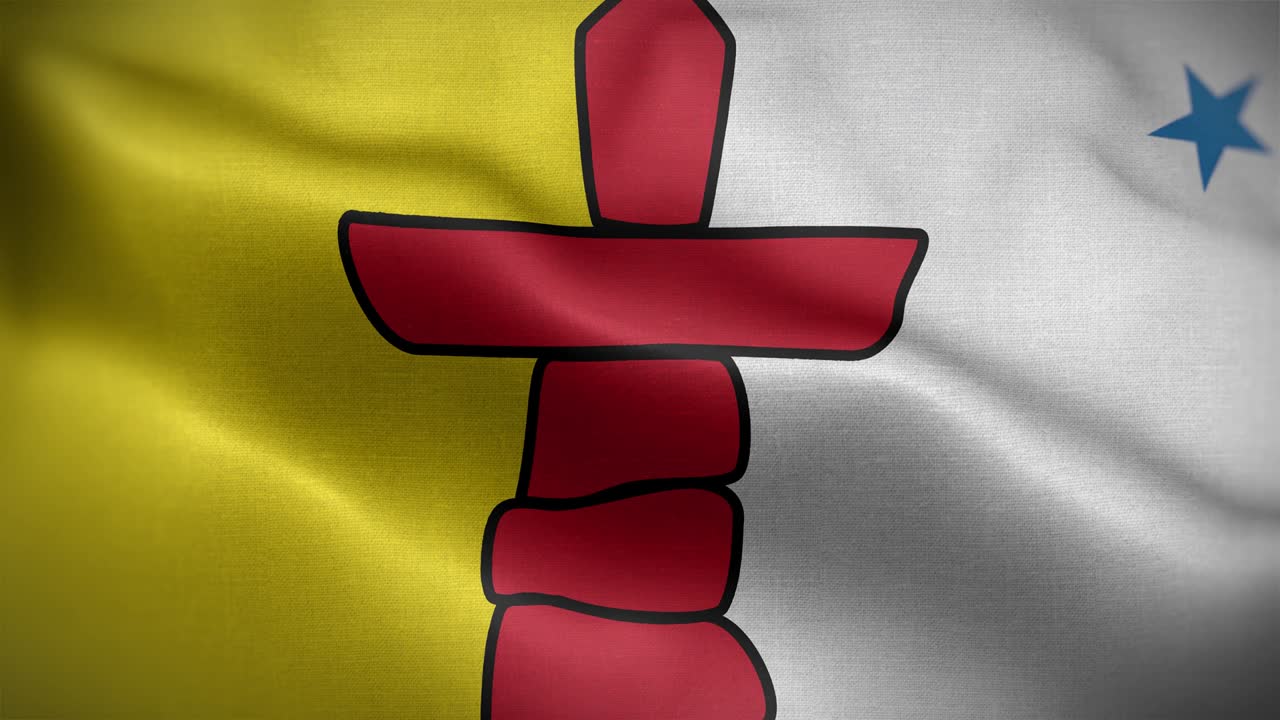 la bandera de nunavut es un bucle de fondo 4k.