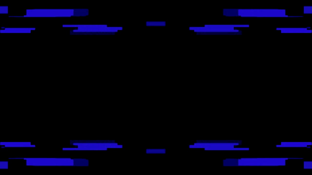 Abstract Blue Digital Glitch Effect on Black Background