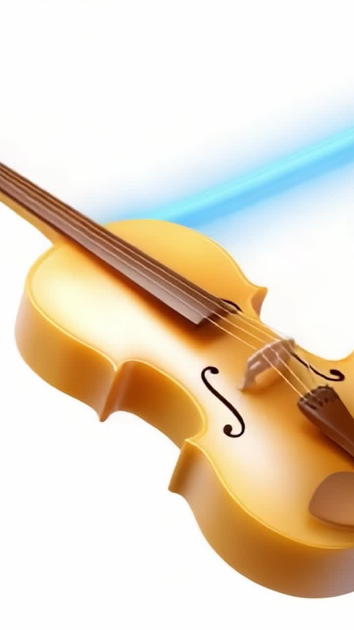 Eine auffällige Illustration einer Violine mit lebendigen blauen Schallwellen, die die Schönheit und Harmonie des musikalischen Ausdrucks in einem kühnen visuellen Stil symbolisiert