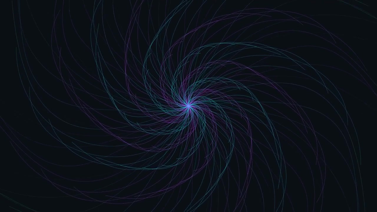 Gerakan Spiral Abstrak dari Garis Neon Bercahaya