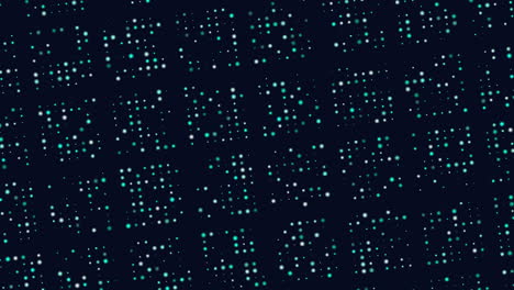 a mesmerizing grid pattern of green dots on a dark background, creating a visually striking and harmonious design through repetitive arrangement