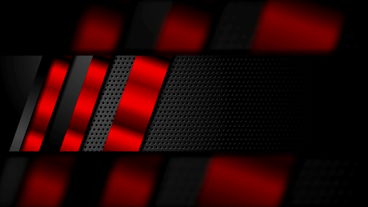 rayas de metal rojo en fondo perforado oscuro animación de video