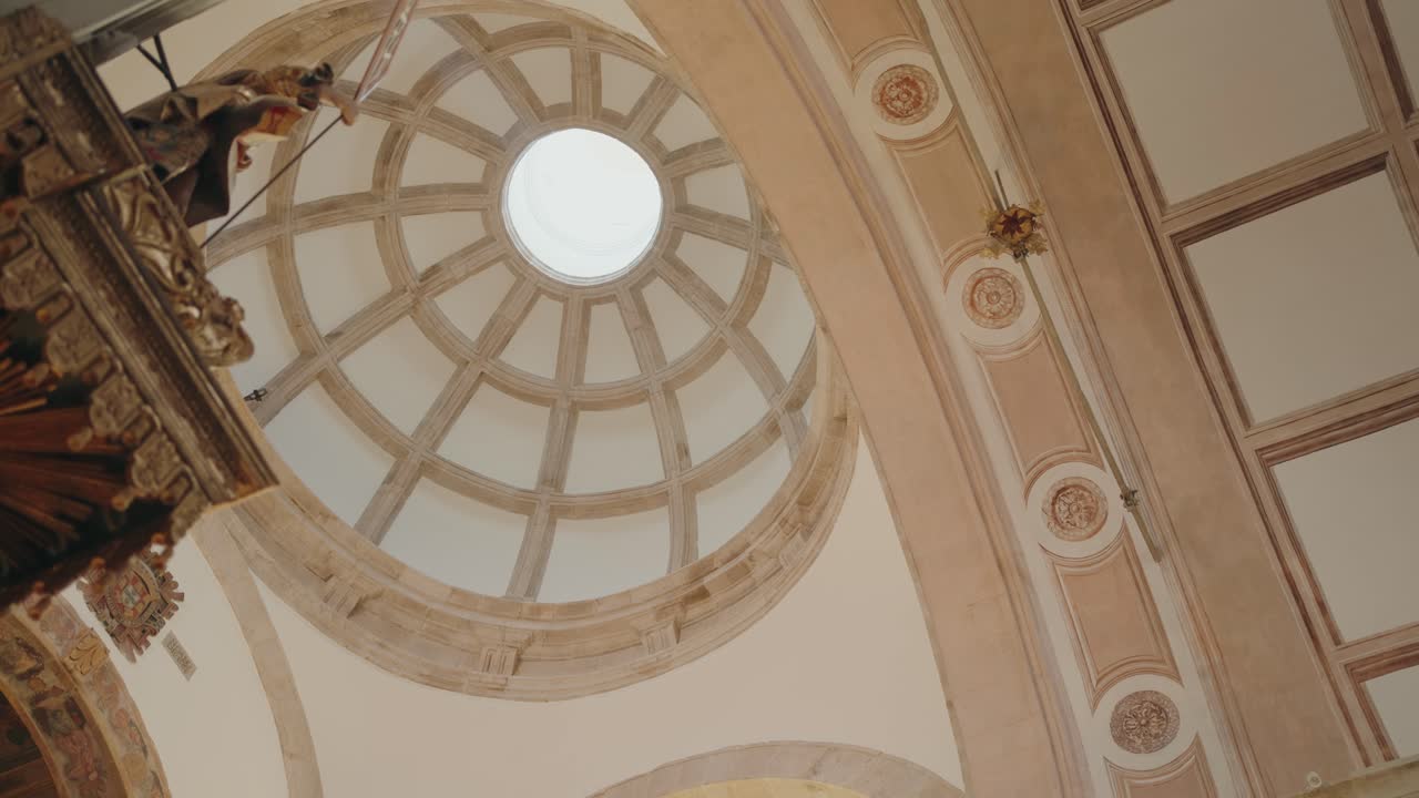 Elegant Portuguese church dome with soft natural light and intricate architectural design