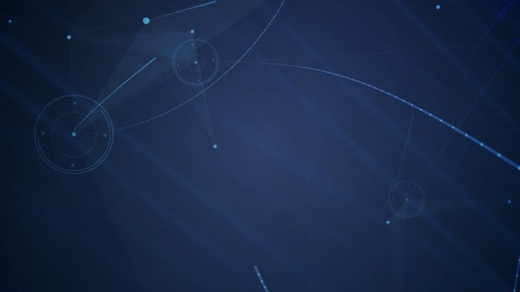 Animation of networks of connections on dark background