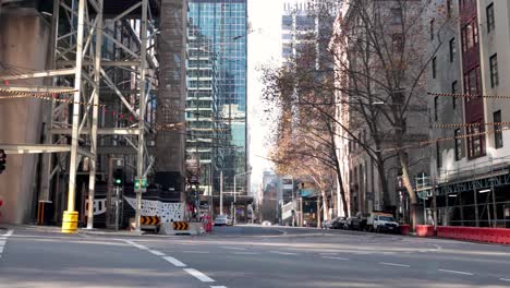 traffic and construction on a busy melbourne street