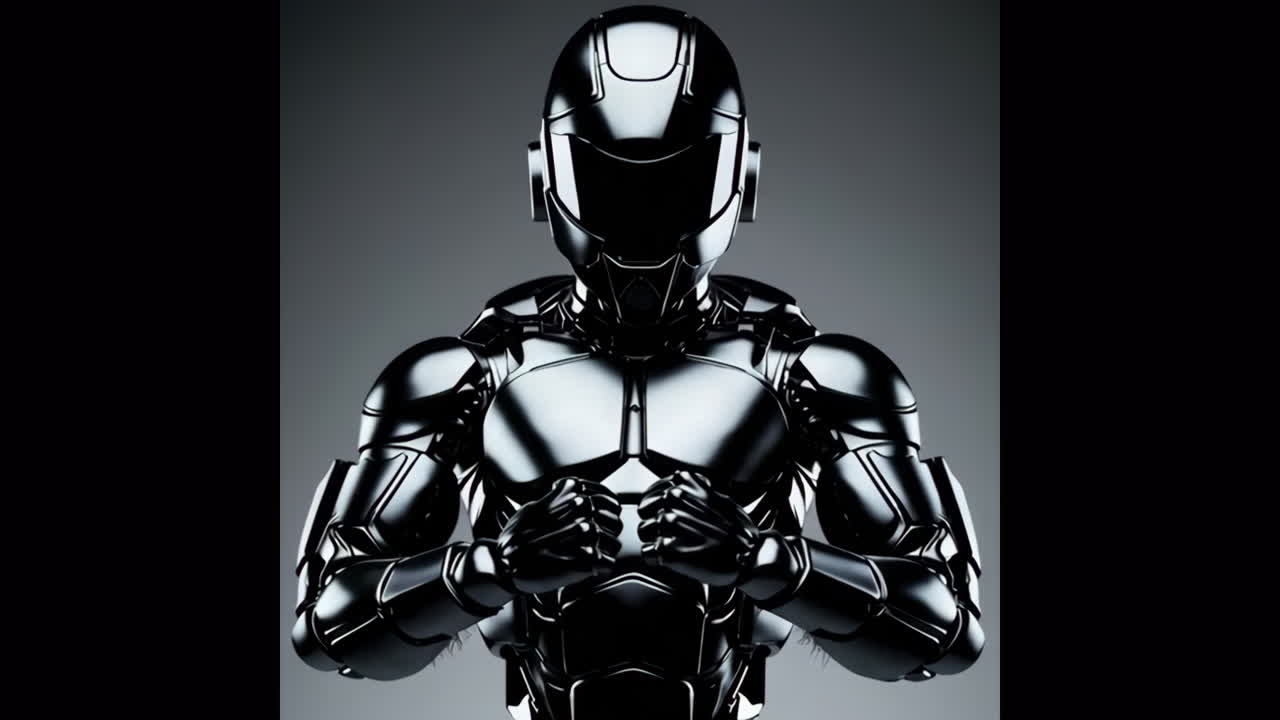 el robot futurista negro