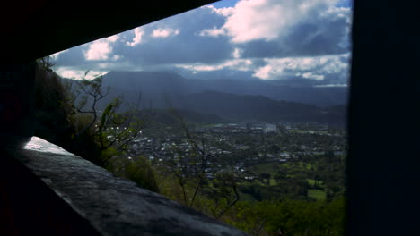 Timelapse-of-Clouds-Through-Bunker-Window-in-Hawaii