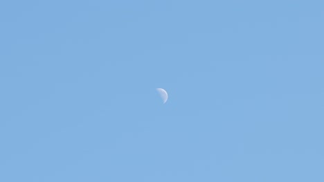 half moon daytime blue clear sky australia, victoria, gippsland, maffra wide shot