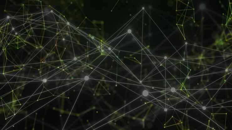 Animazione di una rete di connessioni su forme