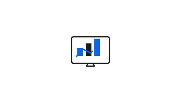Animated Computer Monitor Displaying Growing Business Bar Chart