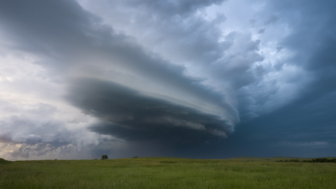 Evening Storm Drifting By Time Lapse