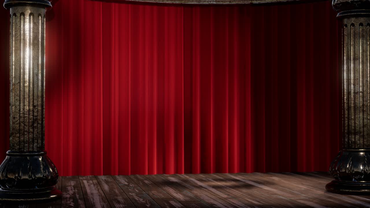 cortina de escenario con luz y sombra