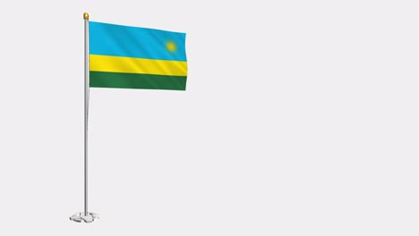 loop video of rwanda flag  fluttering in the wind, slow motion video of 4k , with alpha channel