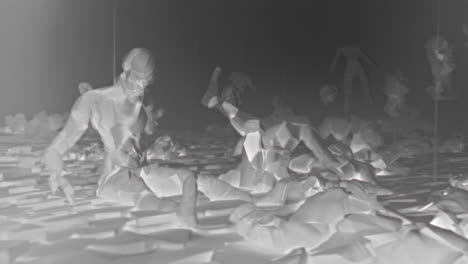 destroyed andorids on a junkyard in xray