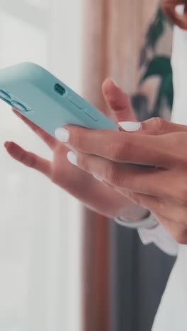 engaging moments of connection through texting on a sunny day indoors