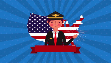 celebración del día del trabajo con animación piloto
