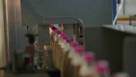 bottles on a production line
