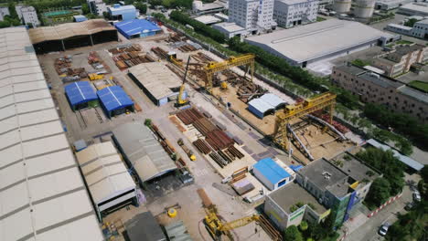 aerial view of manufacturing plant and construction factory in china