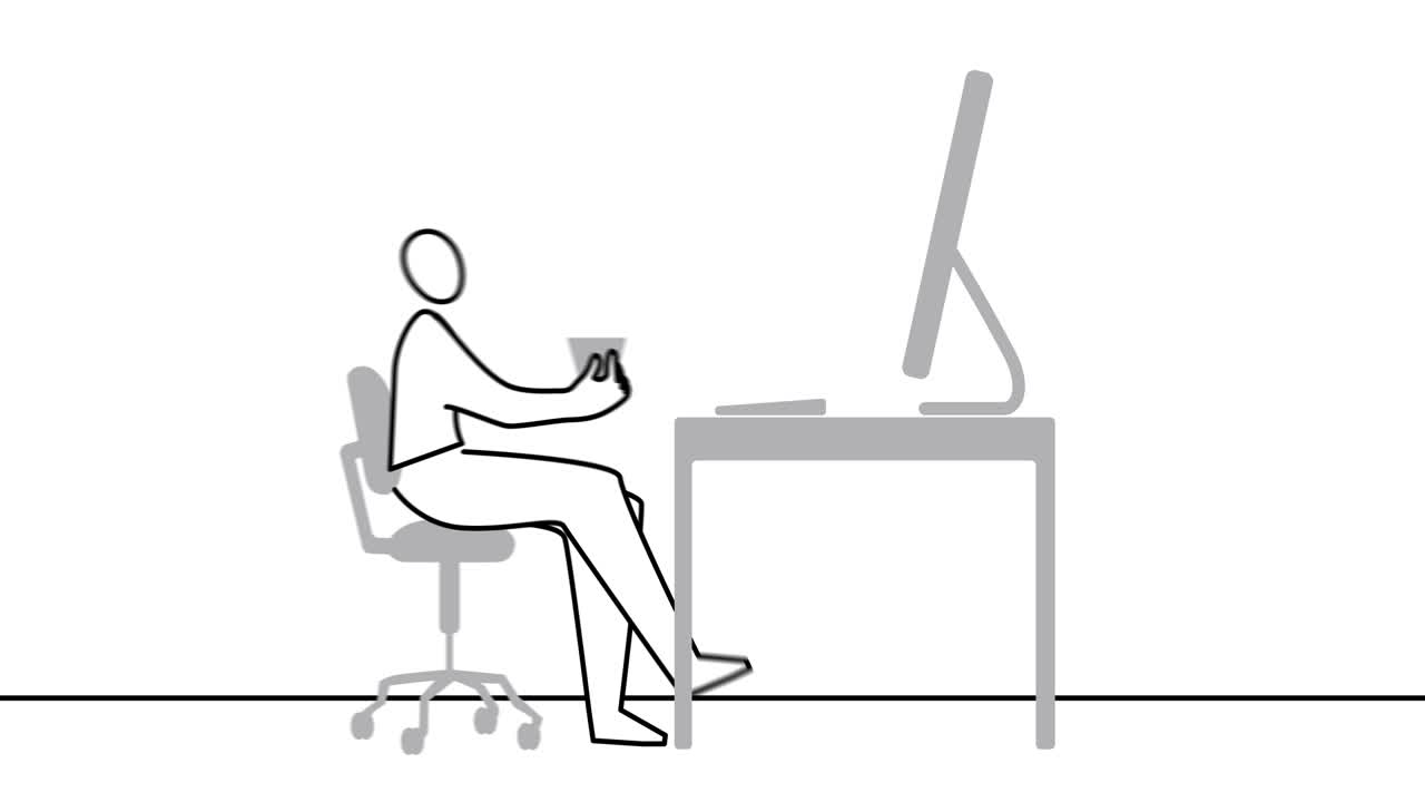 컴퓨터에서 일하는 남자