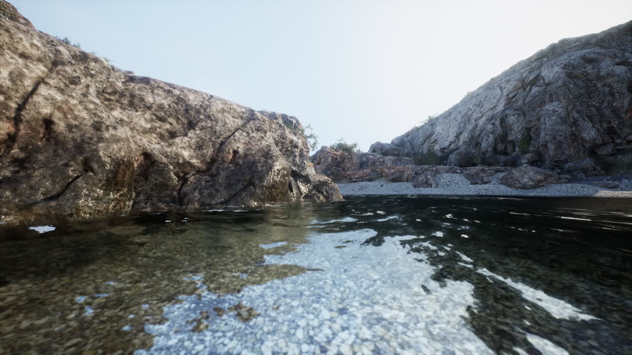 조용한 바위 해변