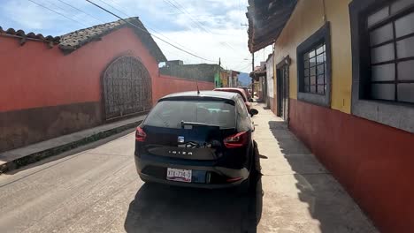 strolling along a colonial street in a charming mexican village