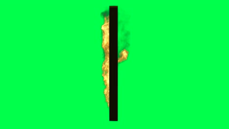 burning object on green screen