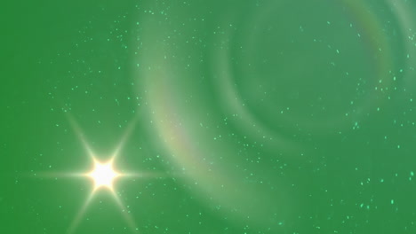 animación de moléculas blancas que caen sobre un fondo verde.
